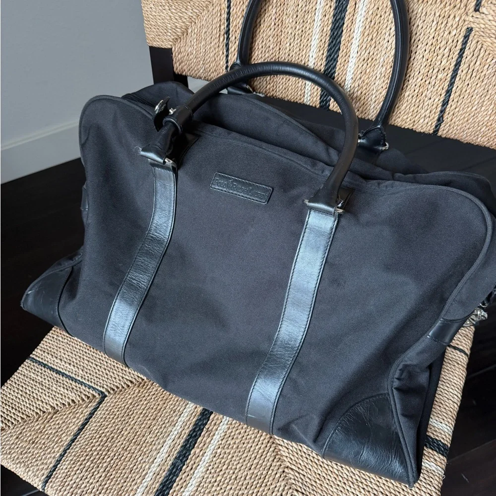Polo Ralph Lauren Black Leather Trim Duffel Bag